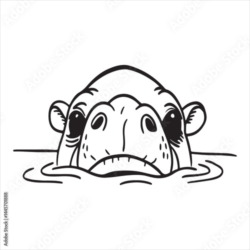 Rare Pygmy Hippopotamus in Natural Habitat – Endangered Forest Dweller