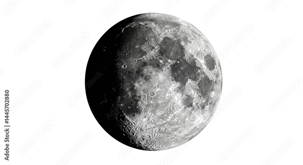 Detailed celestial orb with cratermarked surface Detailed celestial orb with cratermarked surface