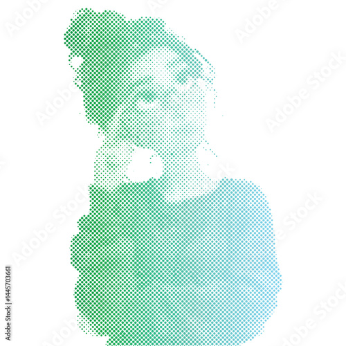 A woman is thinking or imagining an attractive target or discount offer in retro modern halftone cartoon