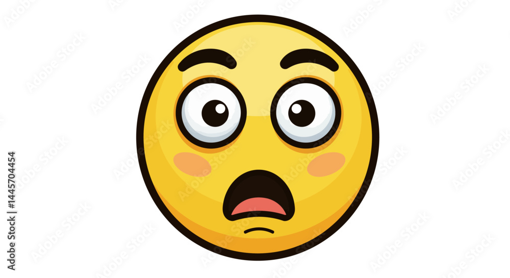 Fototapeta premium A Playful Yellow Emoji Face with a Curious Expression