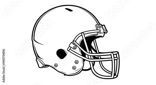 Bold Line Art of a Football Helmets Side