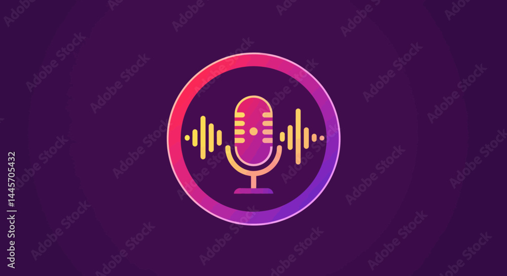 Gradient Ring with Audio Waveform in Yellow Pink and Purple Hues Gradient Ring with Audio Waveform in Yellow Pink and Purple Hues