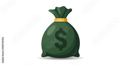 Green Garbage Bag Tied and Full
