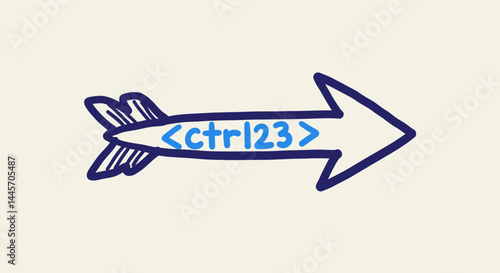 HandDrawn Rocket with ct Inscription on Side