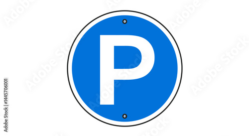 Partial View of a Blue Circular Sign with White Rectangle