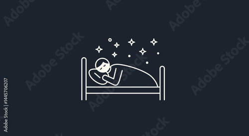 Peaceful Slumber A Minimalist Icon of Restful Sleep