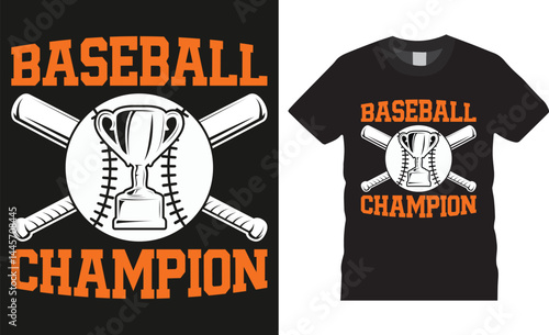 Baseball champion, Baseball typography vector t-shirt design.