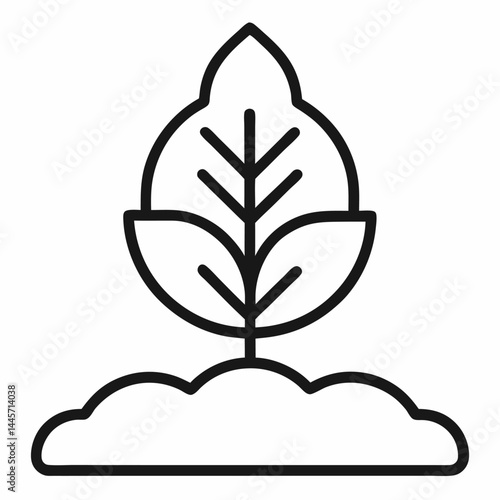 Reforestation outline icon on white background	