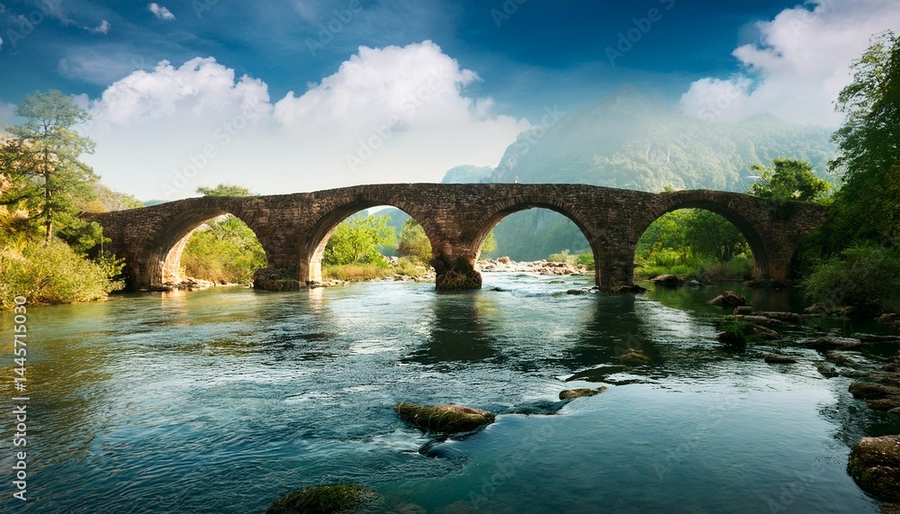 Fototapeta premium old bridge over river