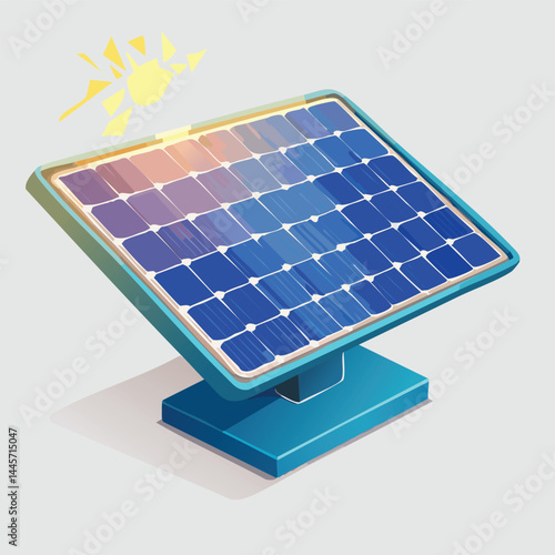 Modern Solar Panel Vector Icon – Eco-Friendly Power Source