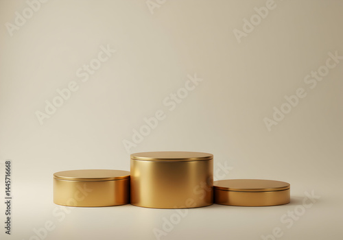 Golden Cylindrical Display Pedestal