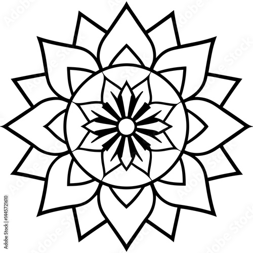 Minimalist Mandala Line Art Vector