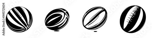 Different styles of vector icons representing various coffee beans and their unique shapes and designs in black and white