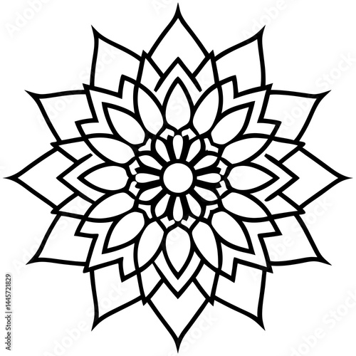 Minimalist Mandala Line Art Vector