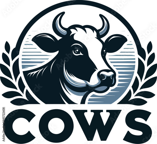 Adobe Illustrator cow head logo design
