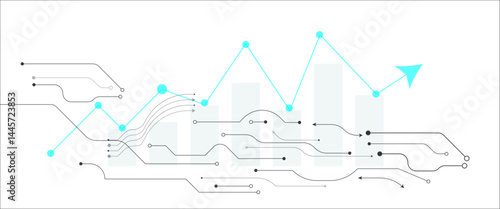 Abstract grey circuit line technology pattern on white background, futuristic vector illustration of digital circuitry design for tech backgrounds	