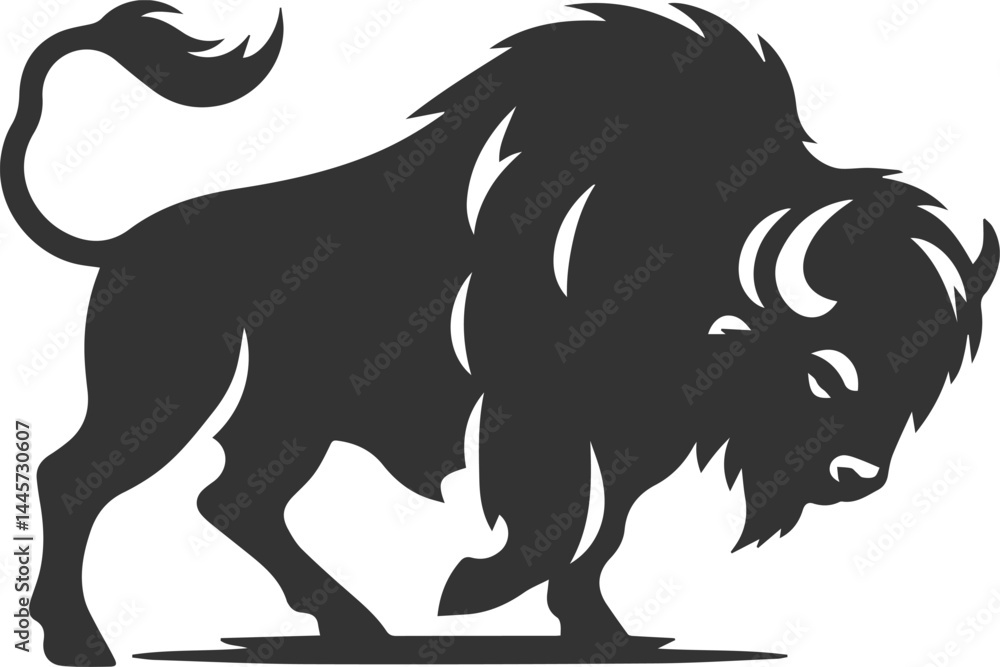 Fototapeta premium Vector silhouette of buffalo