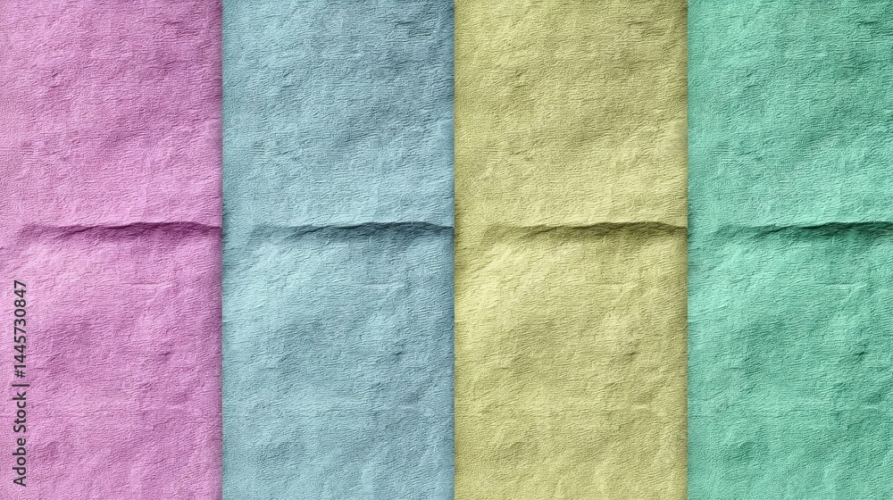 Fototapeta premium Collection of four colorful paper textures for backgrounds and design projects four