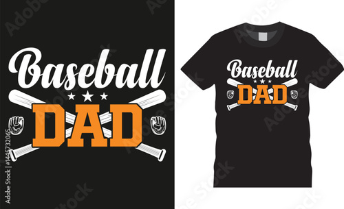 Baseball dad, Baseball typography vector t-shirt design.