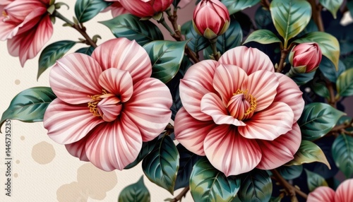 Wallpaper Mural Elegant pink flowers on a pristine white background, stunning floral display pink Torontodigital.ca