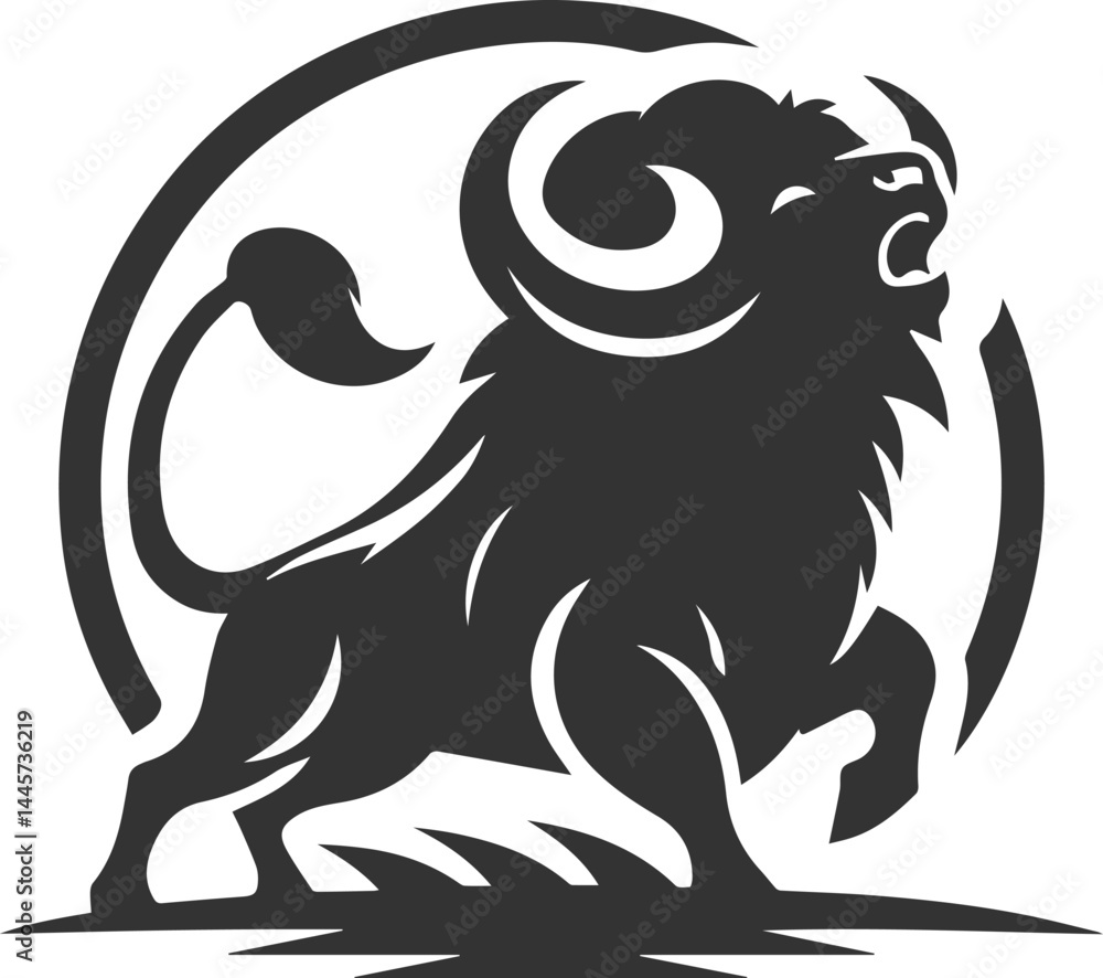 Vector silhouette of buffalo Vector silhouette of buffalo