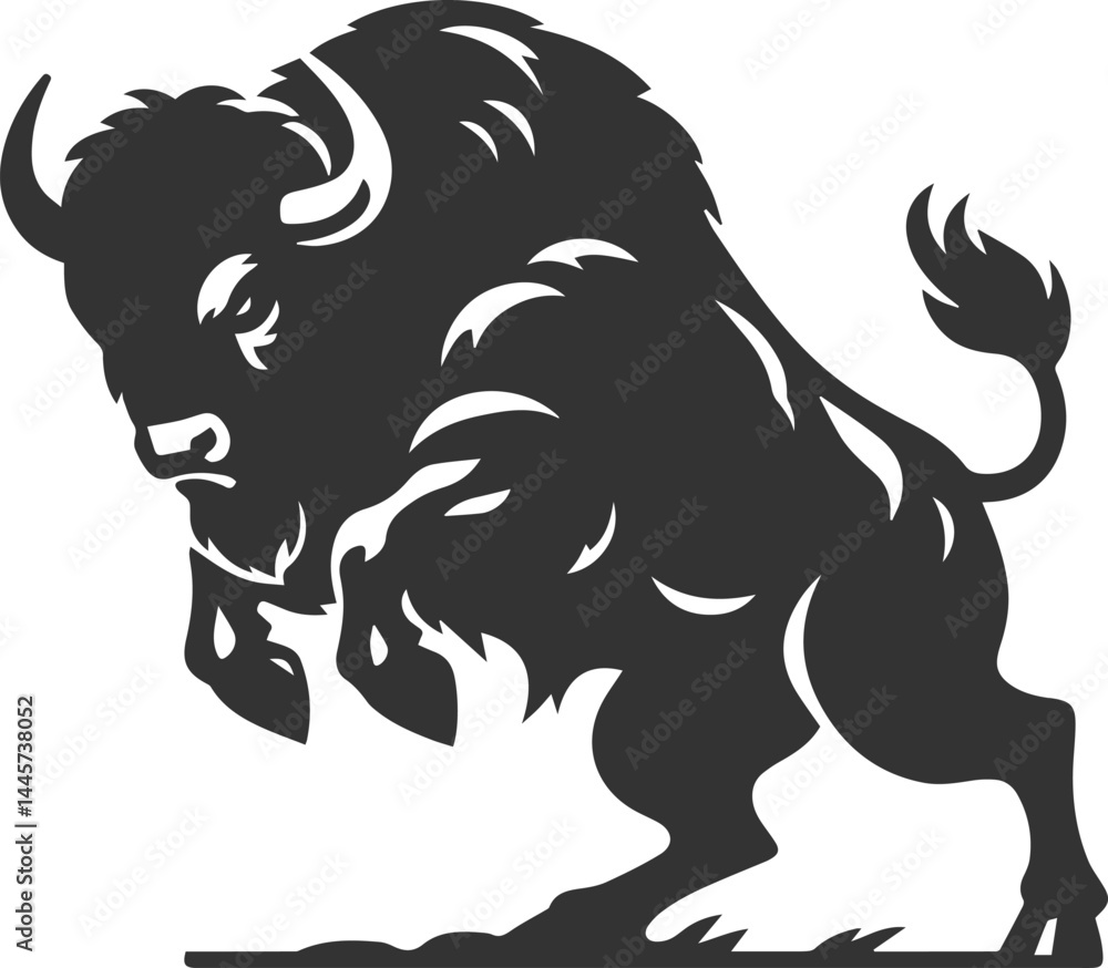 Fototapeta premium Vector silhouette of buffalo
