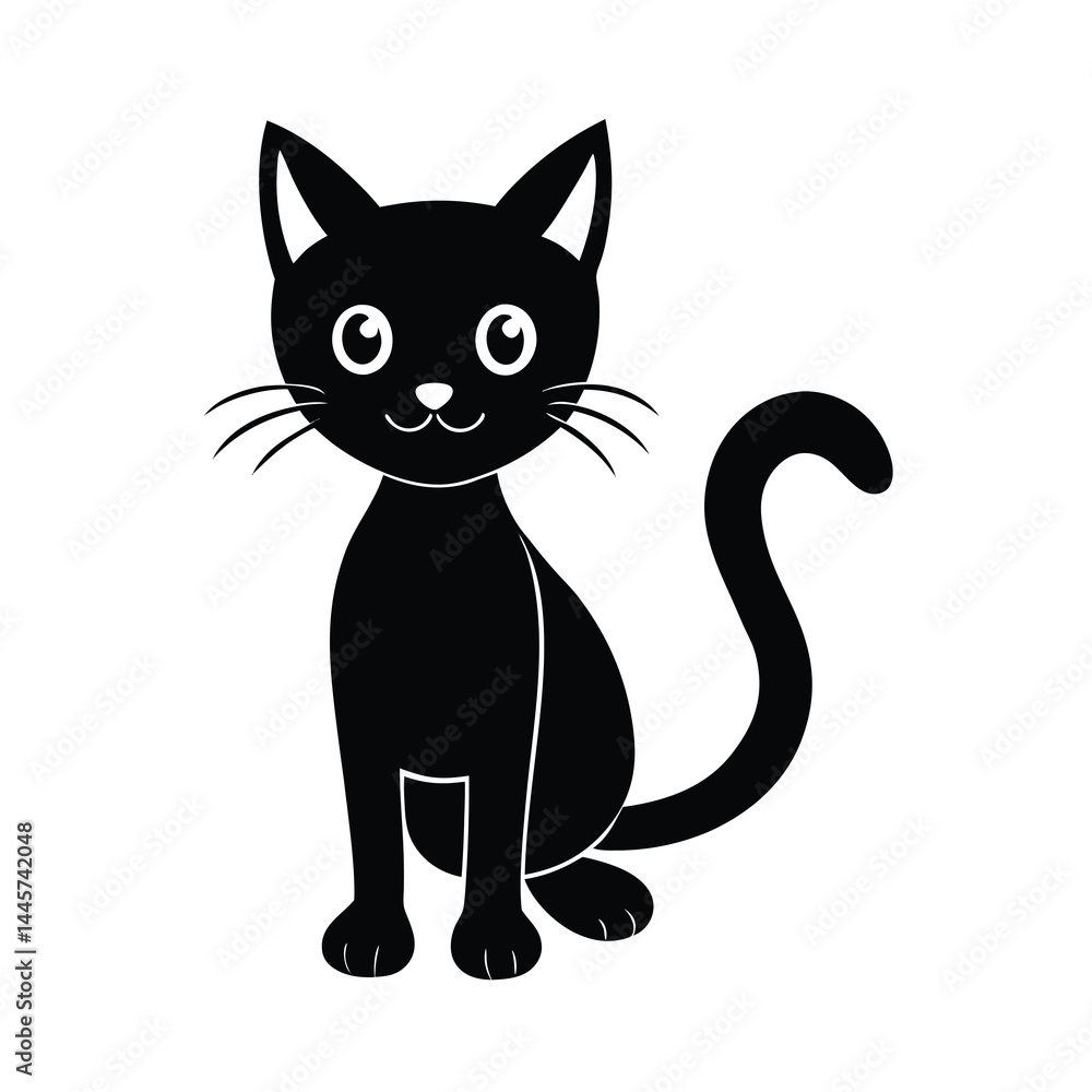 Black Cat Silhouette Comic Style Black Cat Silhouette Comic Style
