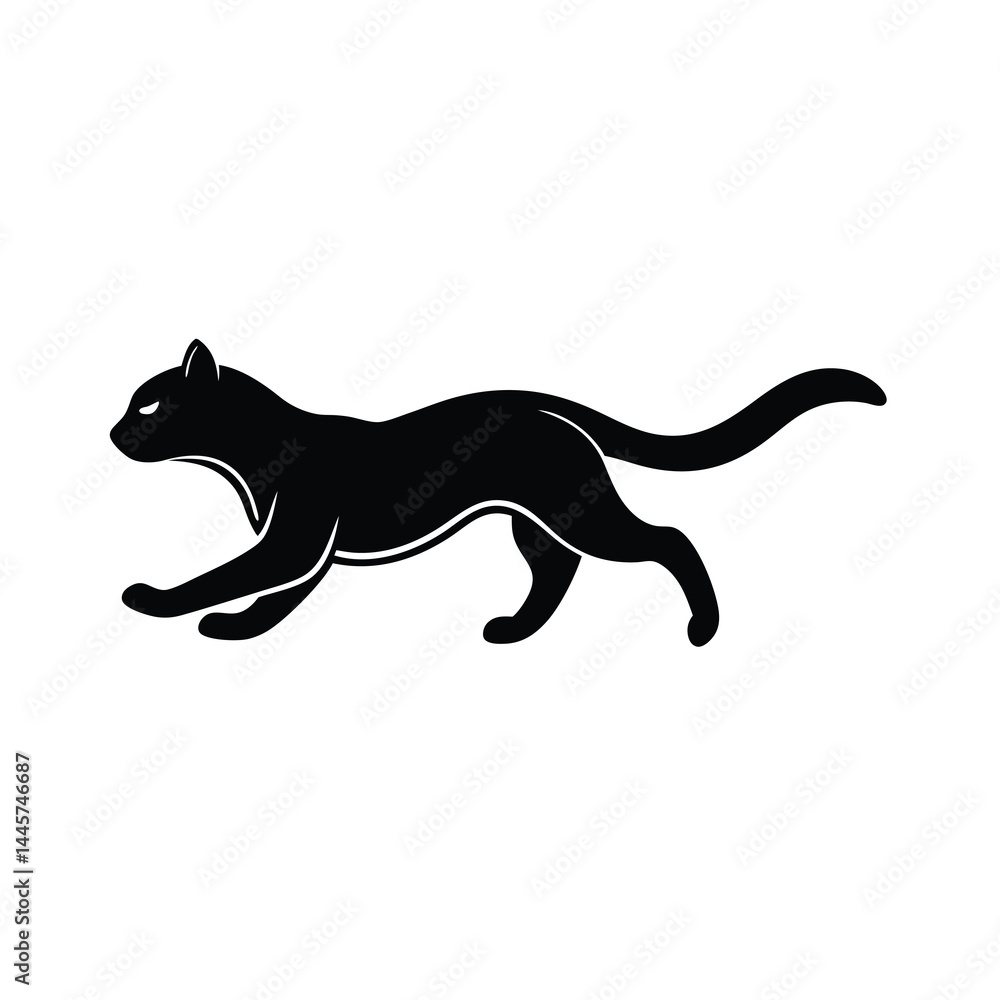 Fototapeta premium Stylish Cat Face Icon Vector Art