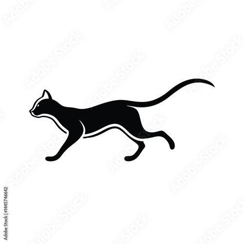 Modern Cat Face Silhouette Design