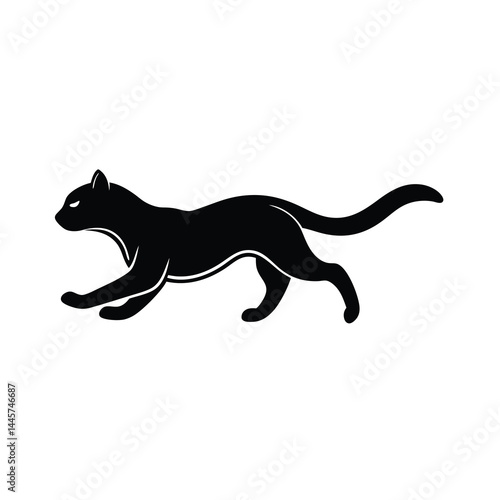 Stylish Cat Face Icon Vector Art