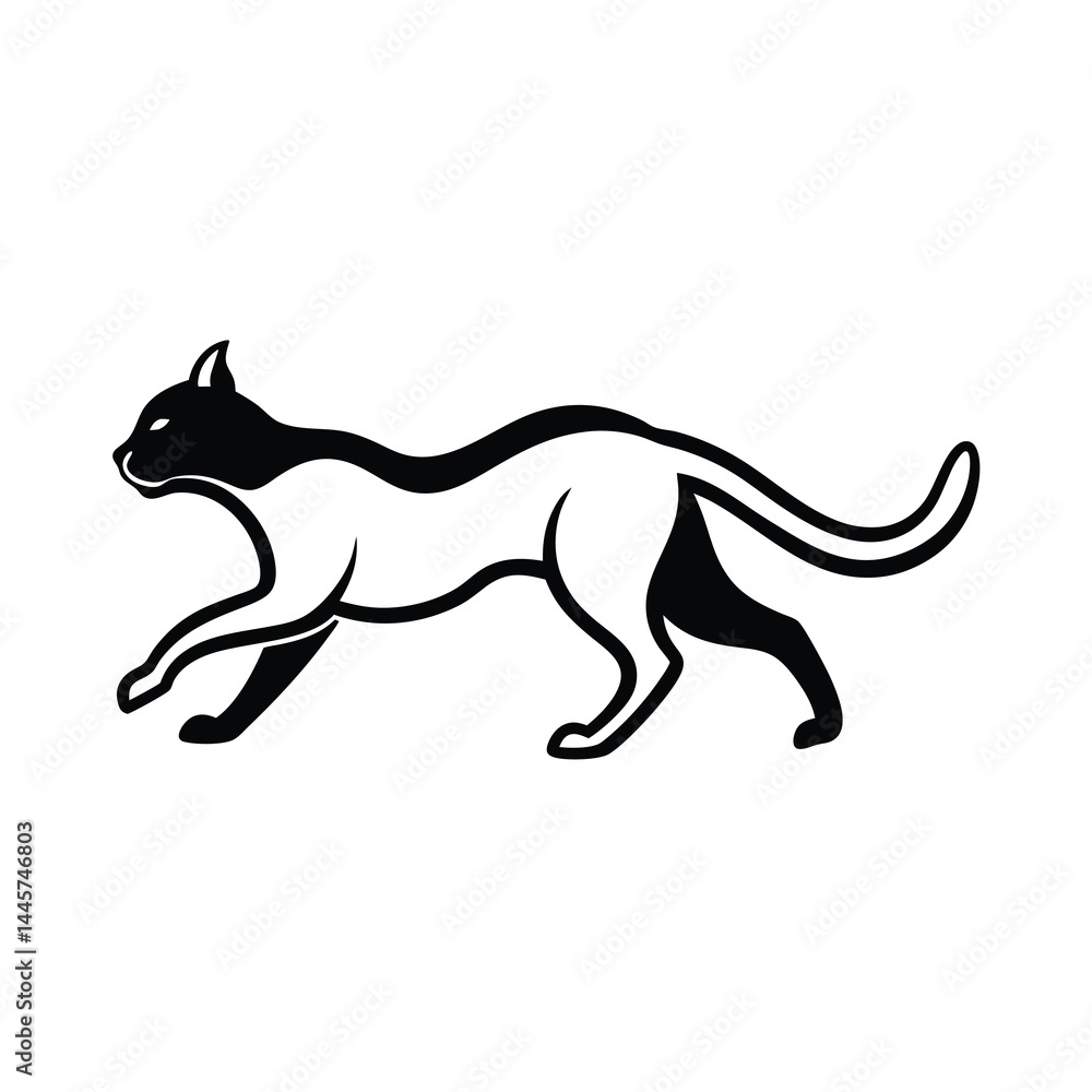 Fototapeta premium Minimal Cat Expression Vector Icon