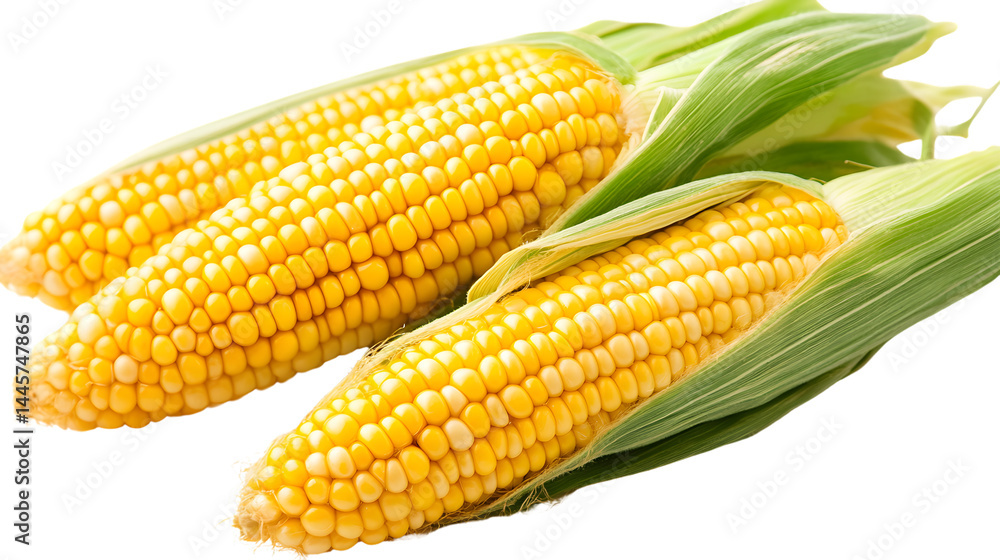 Fresh Corn Isolated on Transparent Background for Food and Agriculture Industry Fresh Corn Isolated on Transparent Background for Food and Agriculture Industry
