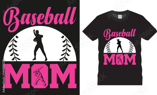 Baseball mom, Baseball typography vector t-shirt design.