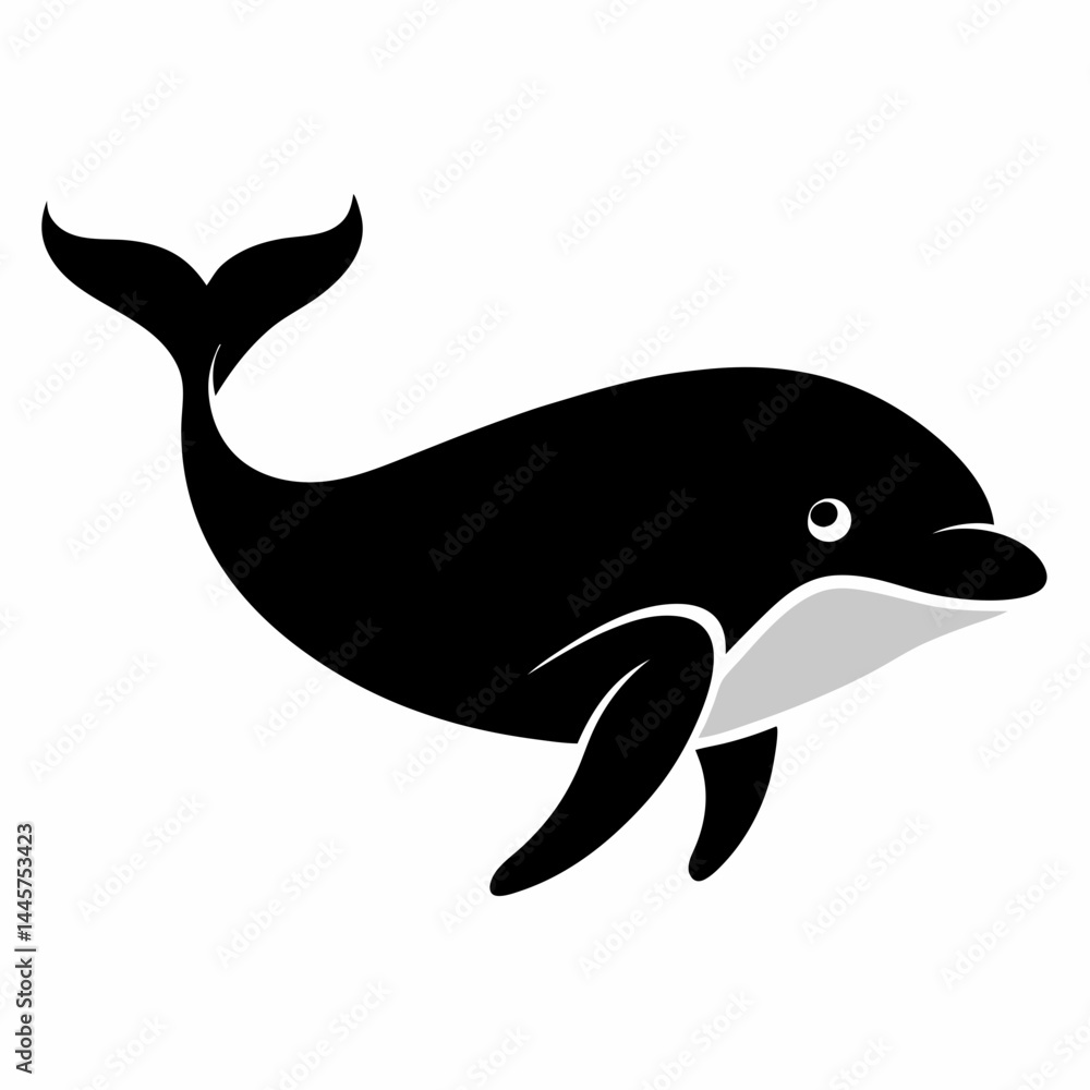 Black Whale Shape Vector Graphic Black Whale Shape Vector Graphic