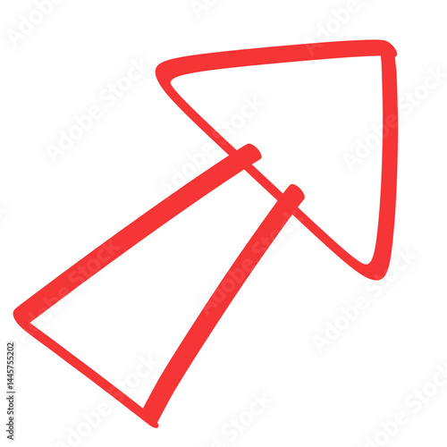 Free Download Hand drawn red arrow. Simple arrow mark icon. Arrow paint.  - GFXLoad