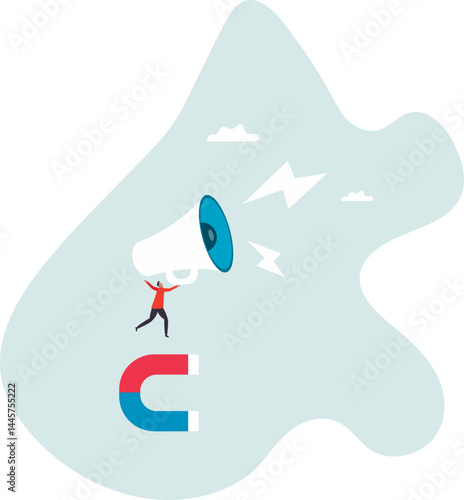 Promote new business attract more customers, marketing and advertising to target audience.character for design.