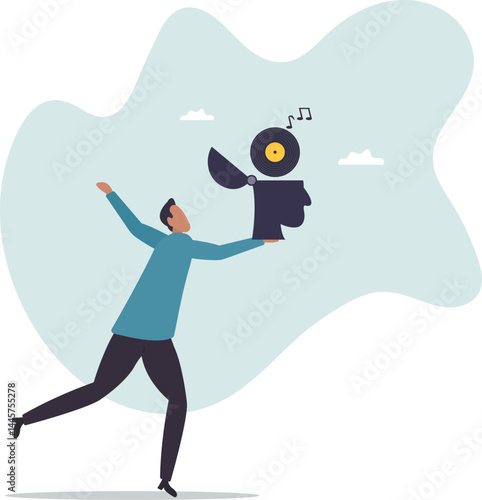 Listen to music while study or working, melody to relax or enjoy life, psychology or chill music help emotional.character for design.