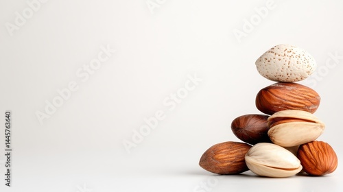 Wallpaper Mural A carefully stacked composition of assorted nuts showcasing texture and form, ideal for health, nutrition, and culinary-themed visual content. Torontodigital.ca