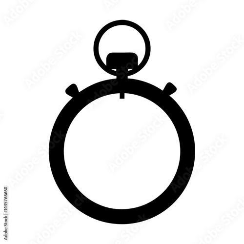 A simple black and white minimalist stopwatch icon design illustration