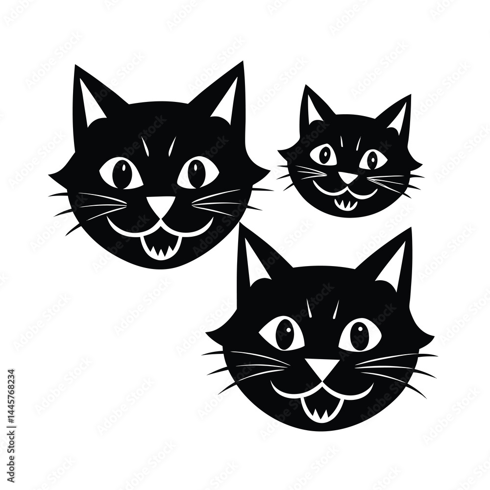 Stylish Jumping Cat Silhouette Vector Illustration Stylish Jumping Cat Silhouette Vector Illustration