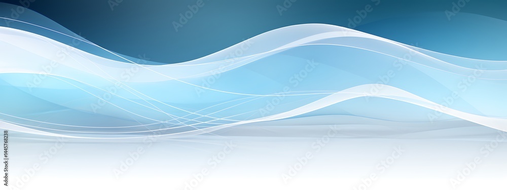 Obraz premium Abstract blue waves background with elegant gradient effect and smooth lines for modern design projects suitable for presentations and creative templates