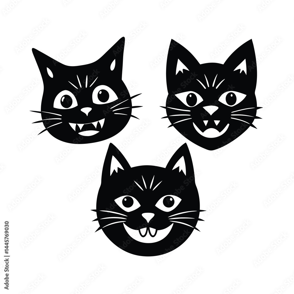 Funny Cat Expressions Silhouette Art Funny Cat Expressions Silhouette Art