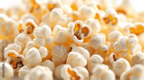Obraz na płótnie A close-up of popcorn kernels arranged neatly, ready to be popped in a kitchen environment. w salonie