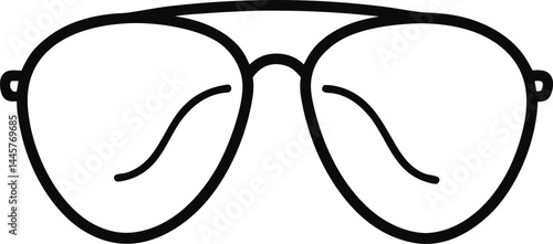 Stylized eyeglasses drawn from a front angle in continuous line art drawing style perfect for fashion eyewear branding minimalist portraits and modern illustrations