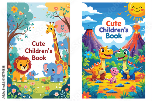 Cute Cartoon Illustrations For Childrens Books With Animals And Dinosaurs