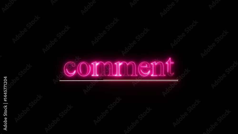 neon sign of neon of comment neon sign of neon of comment