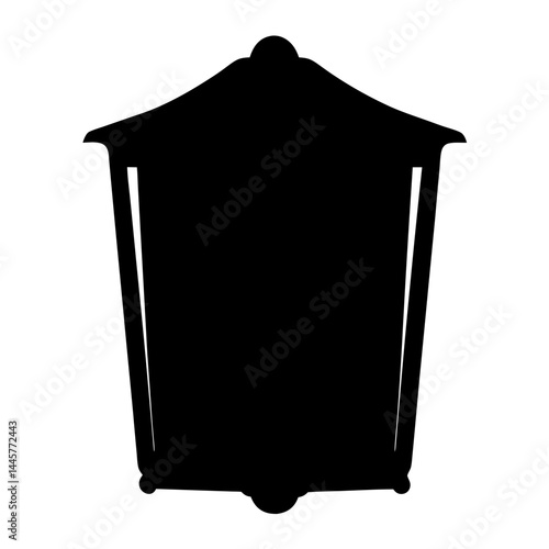 Silhouette of a vintage street lamp post luminaire with elegant design