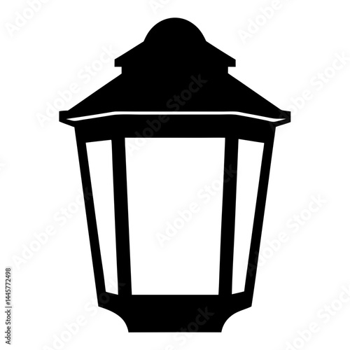 Silhouette image depicting a traditional street lamp post lighting fixture