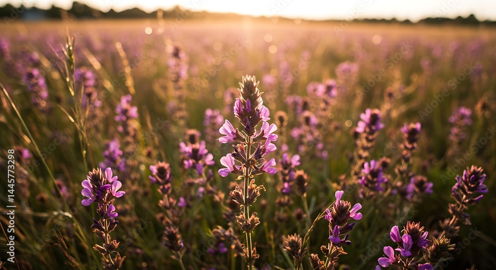 Obraz premium Golden Hour Bloom AI Generated
