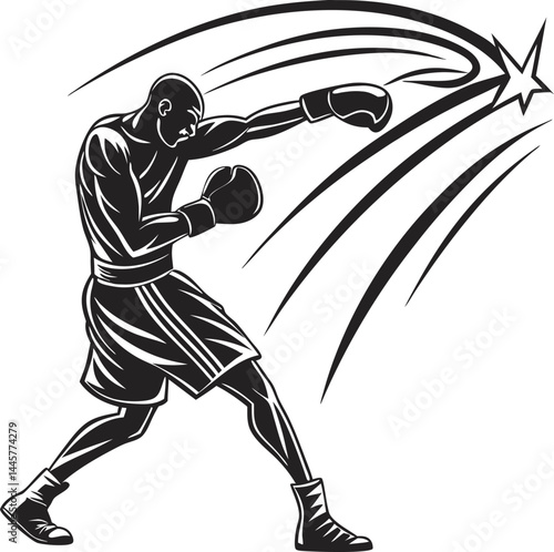 Timeless Strike – Vintage Boxing Power Illustration